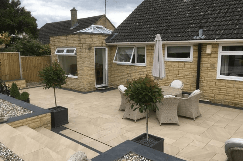 design and installation of new paving patio and landscaping 6