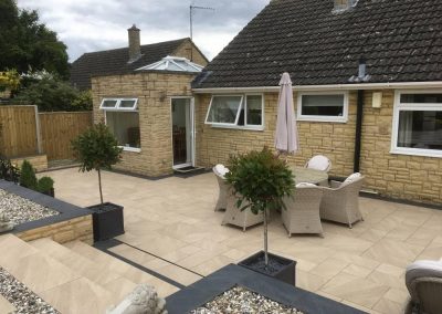 steps installation with patio and landscaped garden cotswolds
