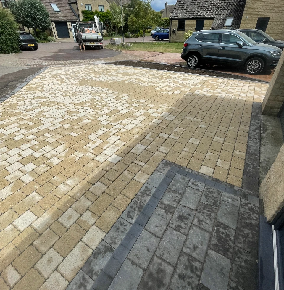 starting of a patio and landscape project in the cotswolds